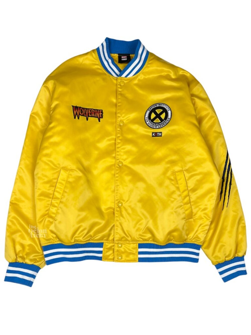 Size L Kith x Marvel X-Men Wolverine Satin Bomber Jacket KHM010320 Pre-Owned